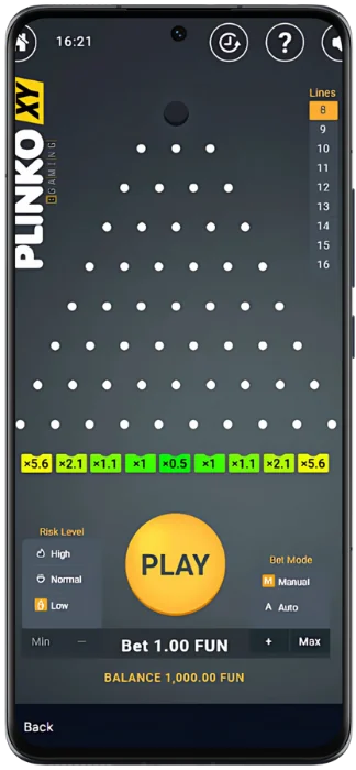 Screenshots Plinko game